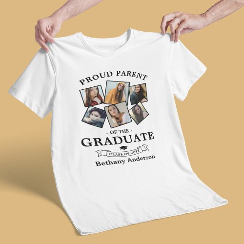 Proud Parent Graduation Photo Collage T_Shirt