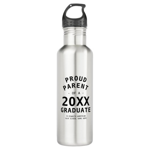 Proud Parent Graduation Stainless Steel Water Bottle