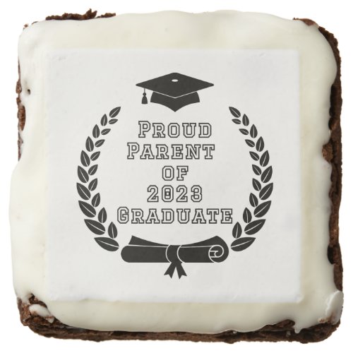 Proud Parent of 2023 Graduate black letter Brownie