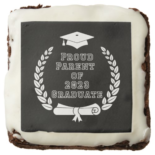 Proud Parent of 2023 Graduate white letters Brownie