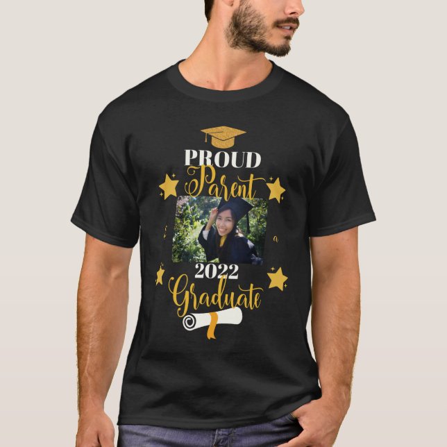 Proud Parent of a 2022 Graduate Black T-Shirt (Front)