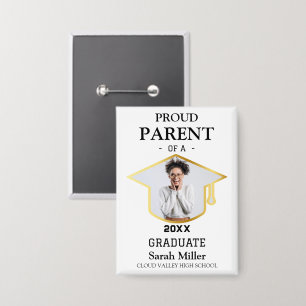 Proud Parent of a 2026 Graduate With Photo & Name Button