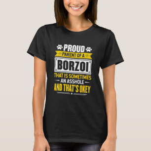 Proud Parent Of A Borzoi Dog Owner Mom Dad T-Shirt