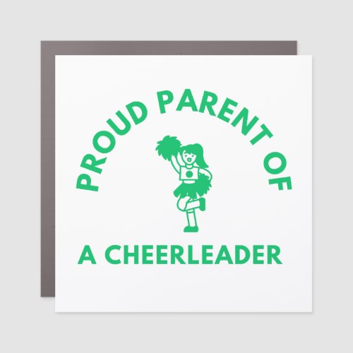 Proud Parent of a Cheerleader _ Green Design  Car Magnet