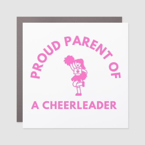 Proud Parent of a Cheerleader _ Pink Design  Car Magnet