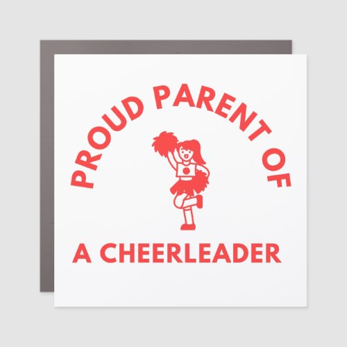 Proud Parent of a Cheerleader _ Red Design  Car Magnet