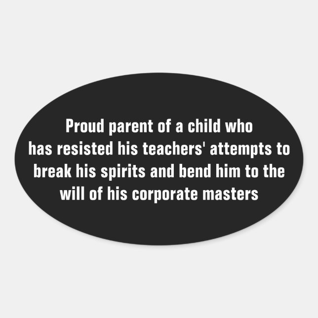 Proud Parent of a Child Resisting Oval Sticker (Front)