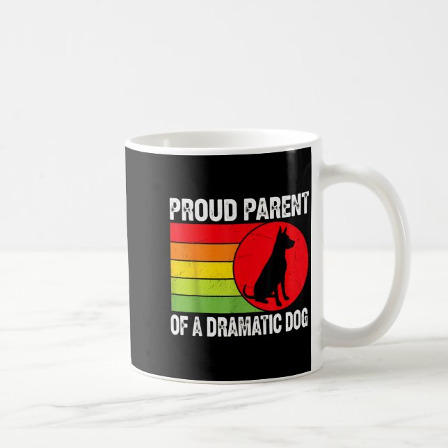 Proud Parent Of A Dramatic Dog Silhouette Retro De Coffee Mug (Right)