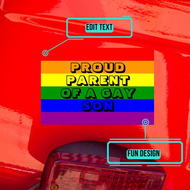 Proud Parent of a Gay Son Car Magnet (Please enjoy our LGBTQ+ ally products)