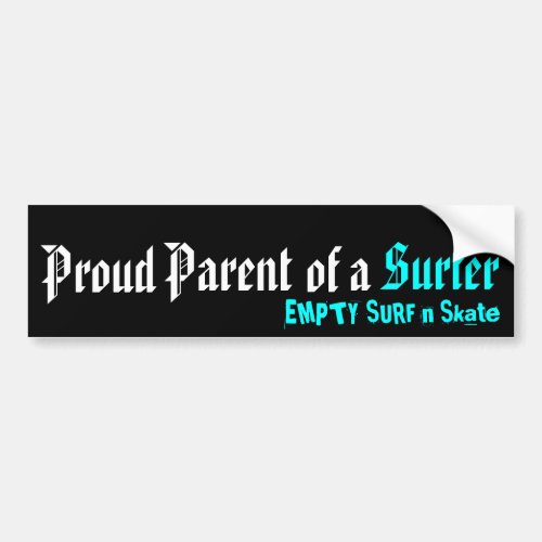 Proud Parent of a Surfer Bumper Sticker