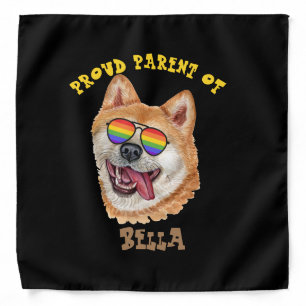 Proud Parent of Akita Inu LGBTQ Dog Bandana