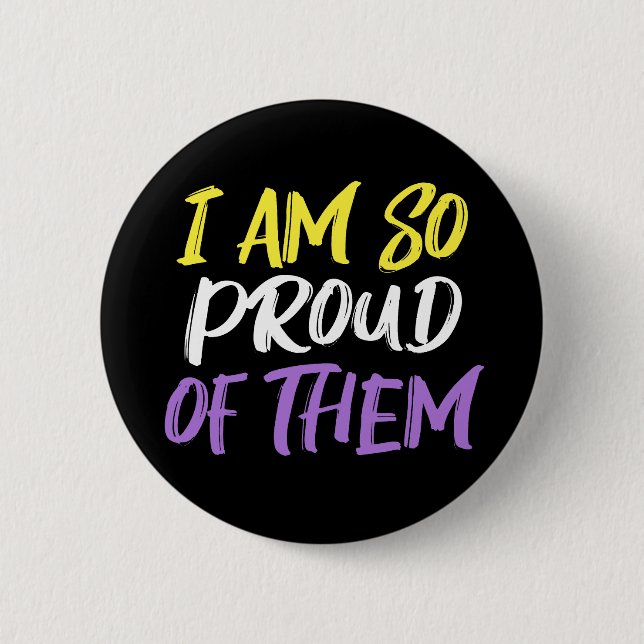 Proud Parent of Nonbinary Child Mom or Dad Button (Front)