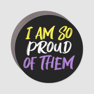 Proud Parent of Nonbinary Child Mom or Dad Car Magnet