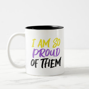 Proud Parent of Nonbinary Child Mom or Dad Two-Tone Coffee Mug