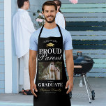 Proud Parent of the Graduate Photo BBQ Apron<br><div class="desc">Elegant graduation celebration BBQ apron featuring a faux gold mortarboard,  a photo of the grad,  the saying "proud parent of the graduate",  their name,  place of study,  and class year.</div>