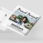 Proud Parent Of The Graduate | Photo Button<br><div class="desc">Modern proud parent of the graduate button, featuring a photo and template text which reads 'PROUD PARENT OF THE GRADUATE THEIR NAME, SCHOOL/COLLEGE AND CLASS OF'. They are easily edited and can be customized to say, mom, dad, aunt, uncle, grandma and more. Plus all of the font styles, sizes and...</div>