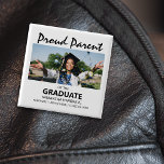 Proud Parent Of The Graduate | Photo Button<br><div class="desc">Modern proud parent of the graduate button, featuring a photo and template text which reads 'PROUD PARENT OF THE GRADUATE THEIR NAME, SCHOOL/COLLEGE AND CLASS OF'. They are easily edited and can be customized to say, mom, dad, aunt, uncle, grandma and more. Plus all of the font styles, sizes and...</div>