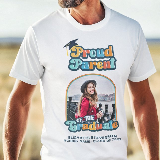 Proud Parent of the graduate photo groovy retro  T-Shirt (Creator Uploaded)