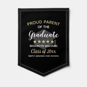 Proud Parent Of The Graduate Text Class Year Name Pennant