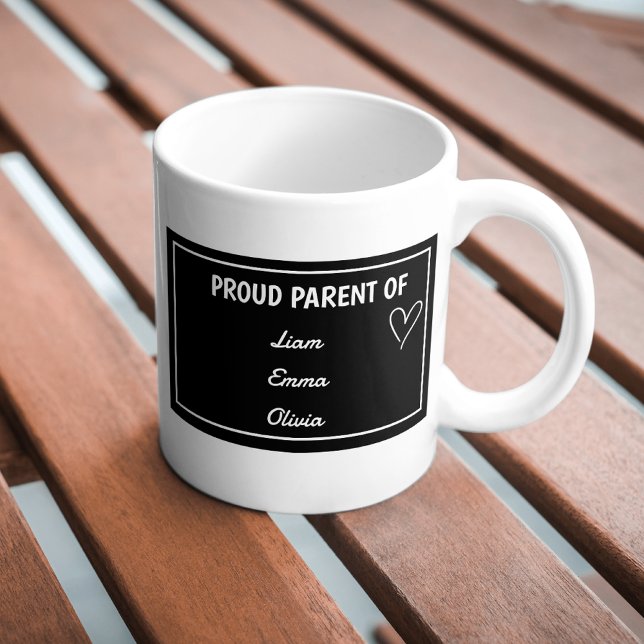 Proud Parent of with Custom Names  Coffee Mug (Creator Uploaded)