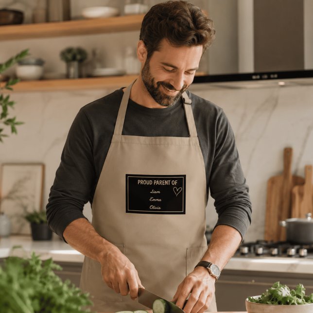 Proud Parent of with Custom Names  Long Apron (Creator Uploaded)