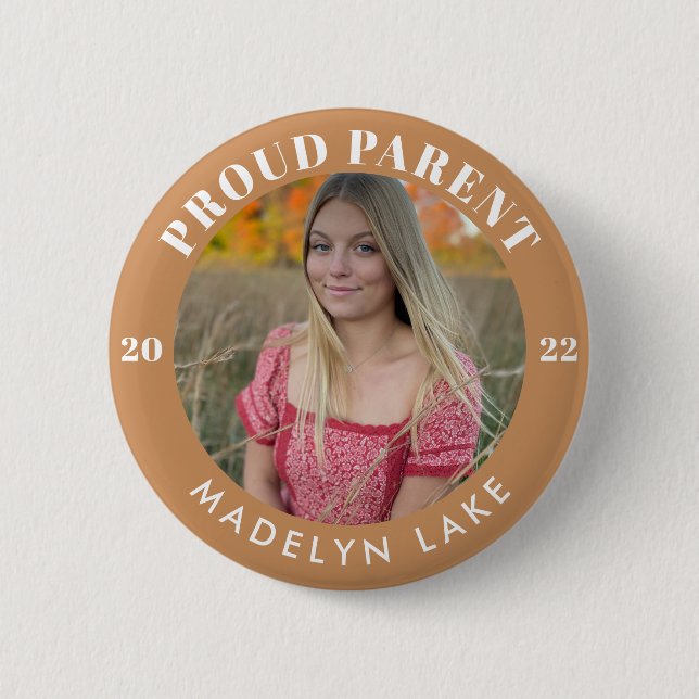 Proud Parent Photo 2022 Graduation Button (Front)