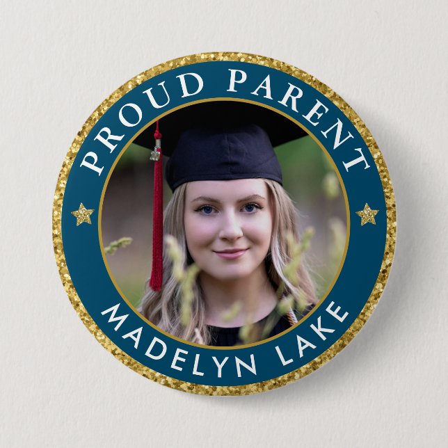 Proud Parent Photo Graduation Class of 2023 Button (Front)