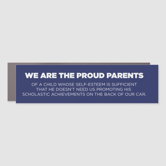 Proud Parents Bumper Sticker - Funny Car Magnet (Front)