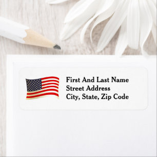 Proud Patriot American Flag, USA Independence Day Label