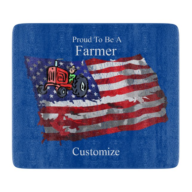 Proud Patriotic Farmer Flag Thunder_Cove Cutting Board (Front)