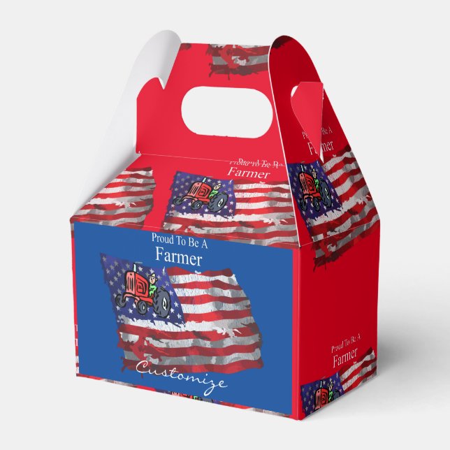 Proud Patriotic Farmer Flag Thunder_Cove  Favor Boxes (Front Side)
