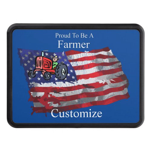 Proud Patriotic Farmer Flag Thunder_Cove Hitch Cover