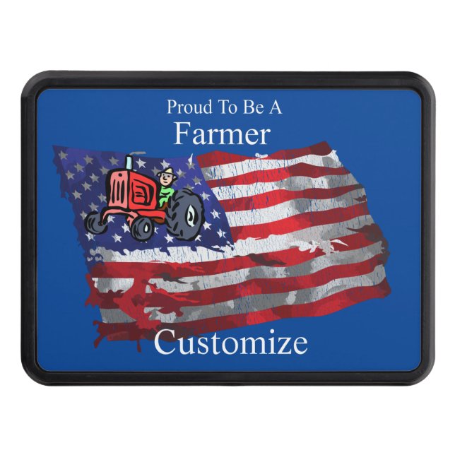 Proud Patriotic Farmer Flag Thunder_Cove Hitch Cover (Front)