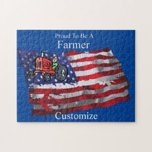 Proud Patriotic Farmer Flag Thunder_Cove Jigsaw Puzzle
