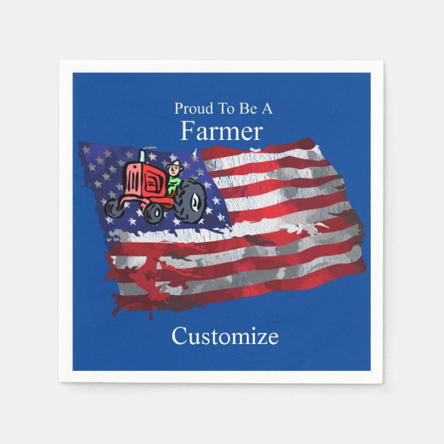 Proud Patriotic Farmer Flag Thunder_Cove Napkins (Front)