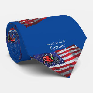 Proud Patriotic Farmer Flag Thunder_Cove Neck Tie