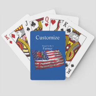 Proud Patriotic Farmer Flag Thunder_Cove Poker Cards
