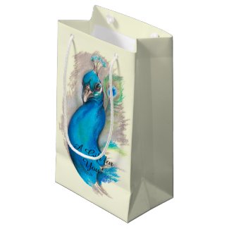 Proud Peacock Elegant Small Gift Bag
