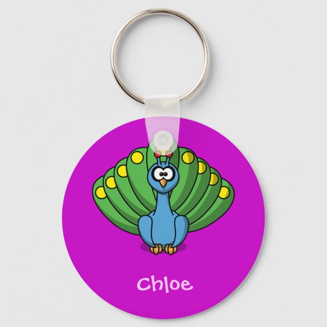 Proud peacock keychain (Front)