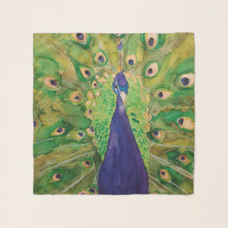 Proud Peacock Painting by MirandaPA Scarf