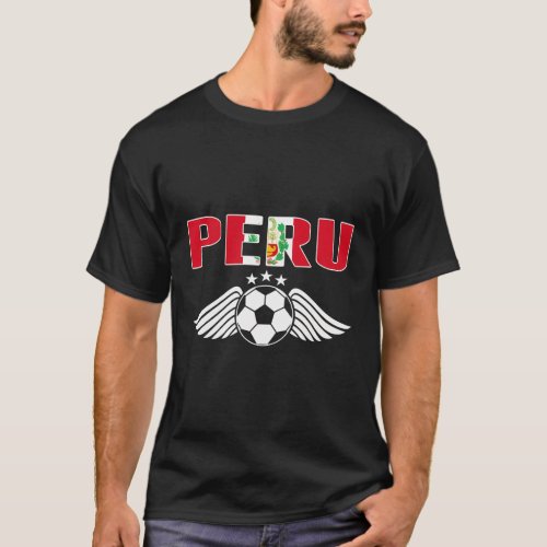 Proud Peru Soccer Fans Jersey Peruvian Flag Footba T_Shirt