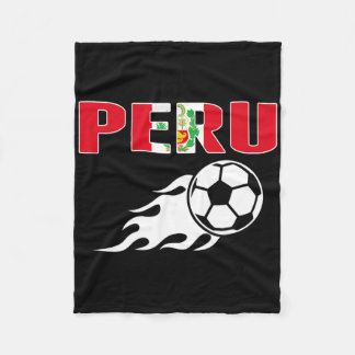Proud Peru Soccer Fans Jersey Peruvian Flag Footll Fleece Blanket