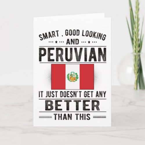 Proud Peruvian Flag Peru Heritage Peruvian Roots Card