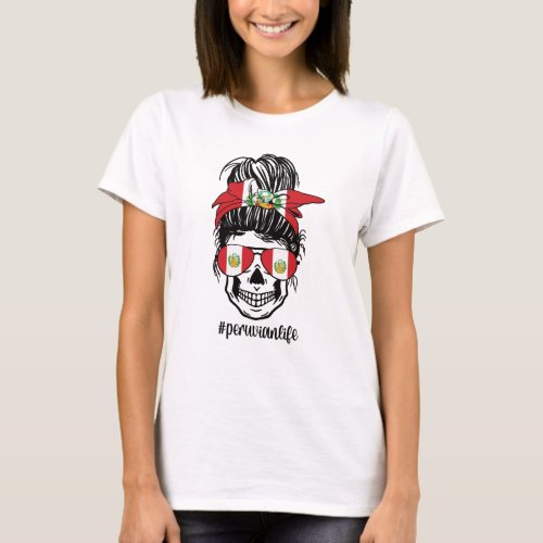Proud Peruvian Girl Peru Flag Peruvian Roots T_Shirt