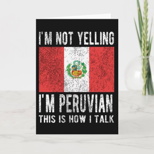 Proud Peruvian Heritage Peru Roots Peruvian Flag Card
