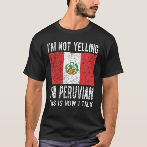 Proud Peruvian Heritage Peru Roots Peruvian Flag T_Shirt