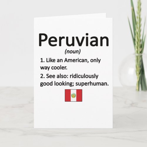 Proud Peruvian Roots Peru Flag Peruvian Heritage Card