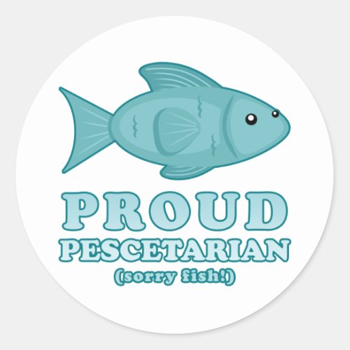 Proud Pescetarian Classic Round Sticker