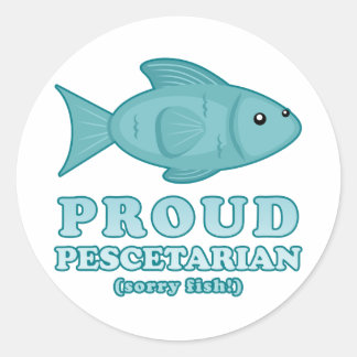 Proud Pescetarian Classic Round Sticker