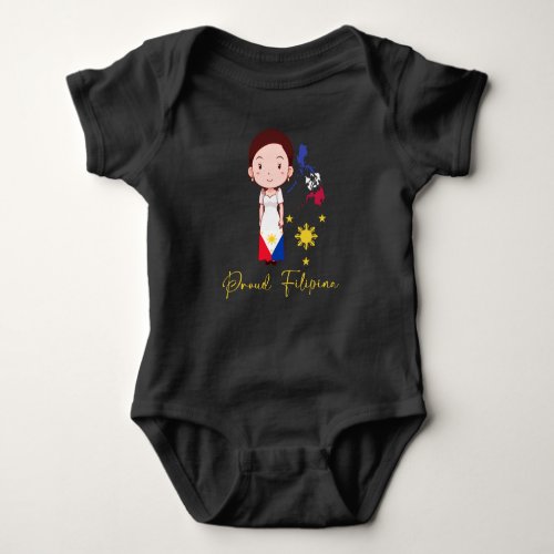 Proud Philippines Woman Filipina Pide Pinay Girl Baby Bodysuit